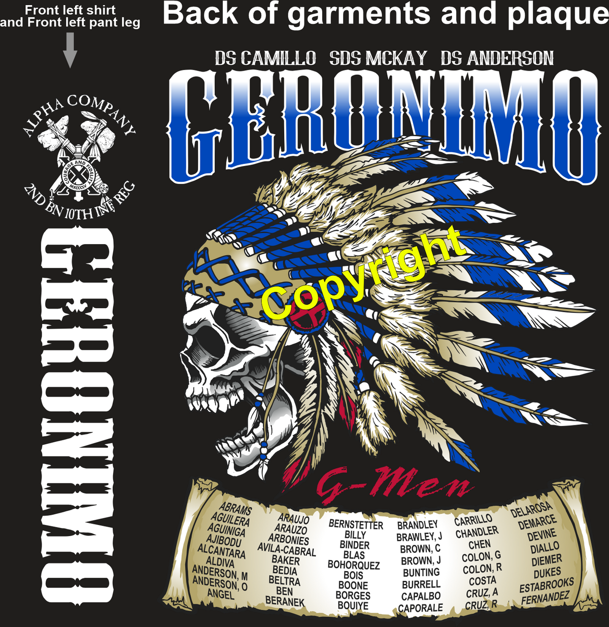 ALPHA 2-10 GERONIMO GRADUATING DAY 2-20-2025 PRE ORDER