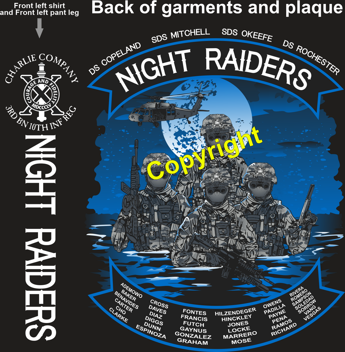 CHARLIE 3-10 NIGHT RAIDERS GRADUATING DAY 3-27-2025 PRE ORDER